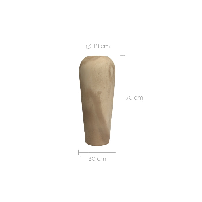 vaso decorativo makkar in legno di suar
