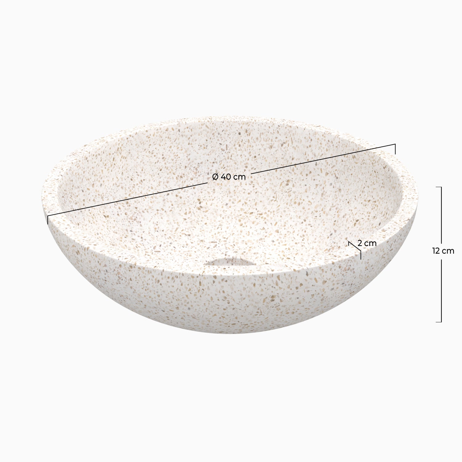 vasca rotonda lysea terrazzo bianco maculato rdv deco
