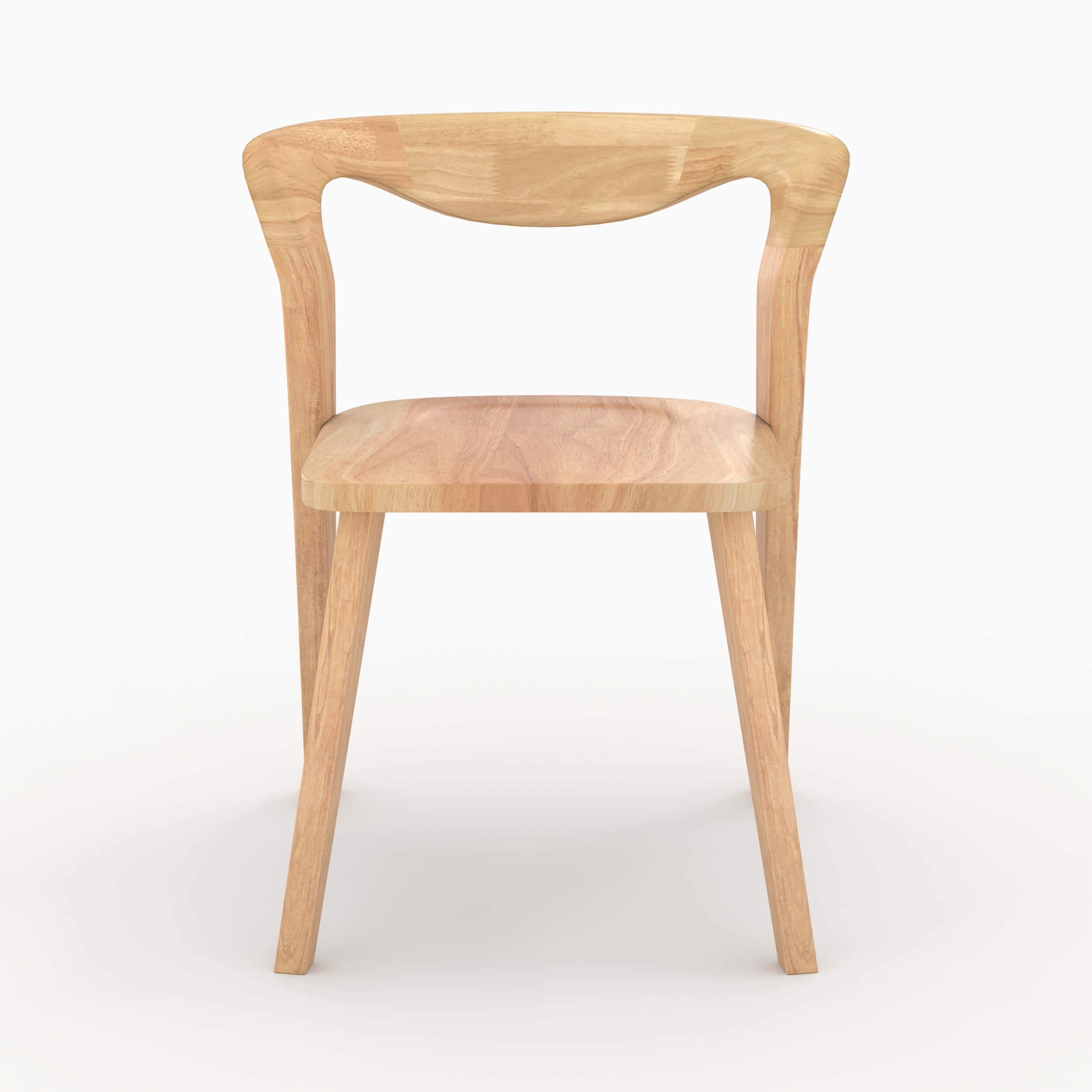 sedia vega in legno di hevea chiaro con schienale asimmetrico