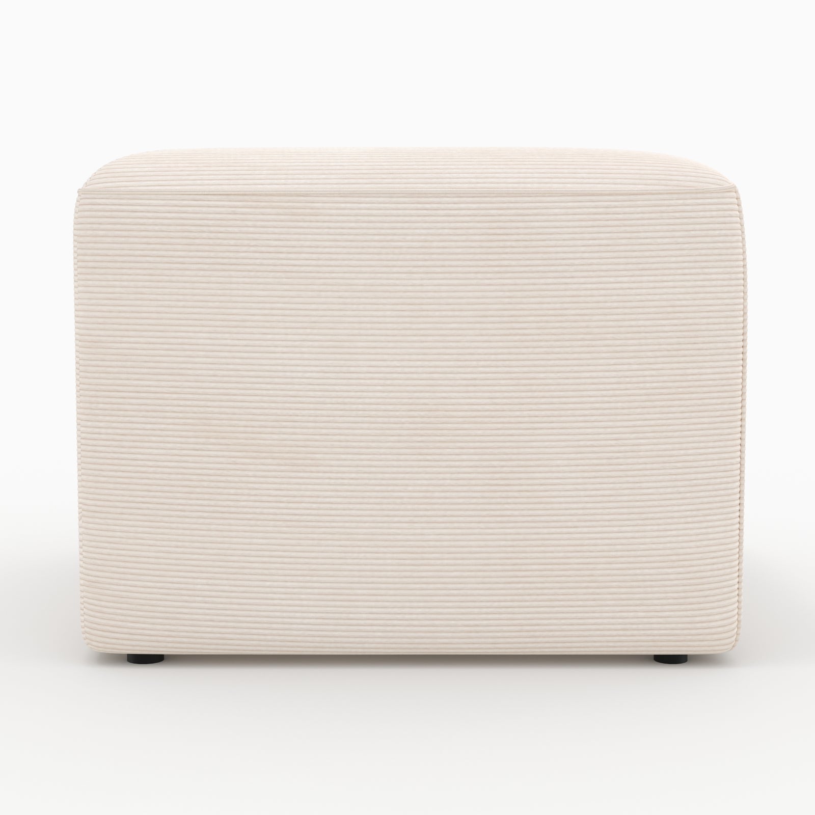 Velours blanc cassé angle droit Mina canapé modulable