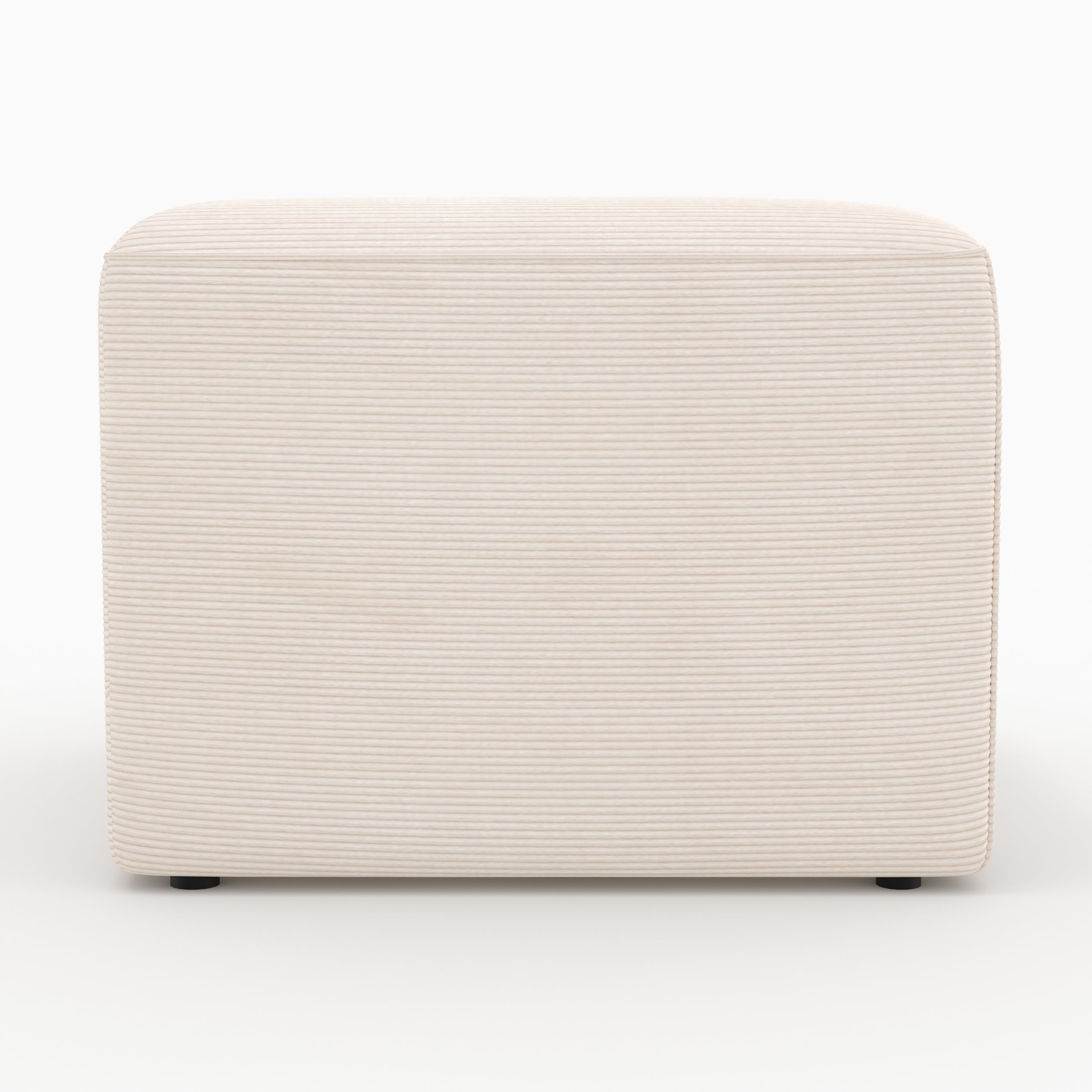 Velours blanc cassé angle droit Mina canapé modulable