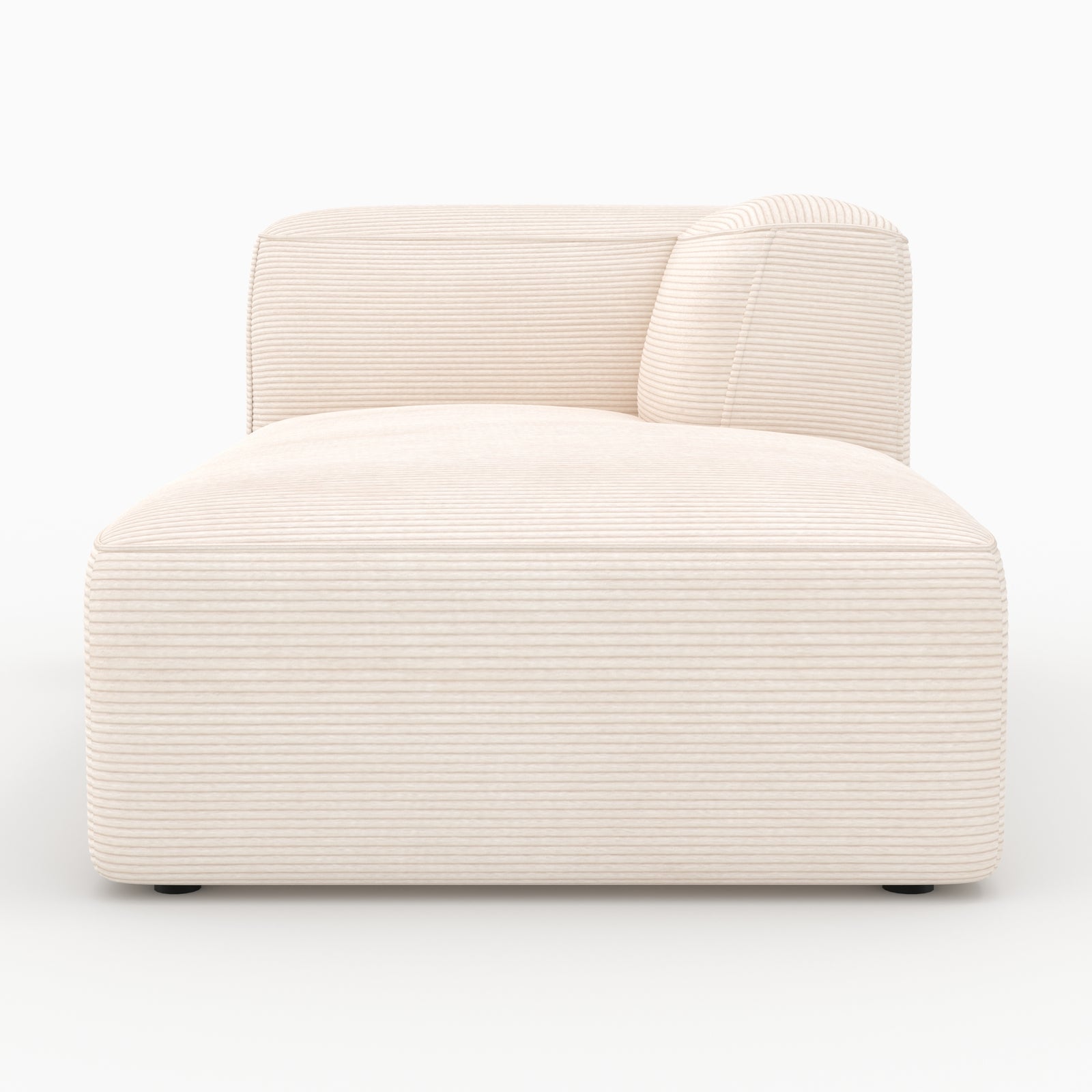 Velours blanc méridienne angle droit Mina canapé modulable