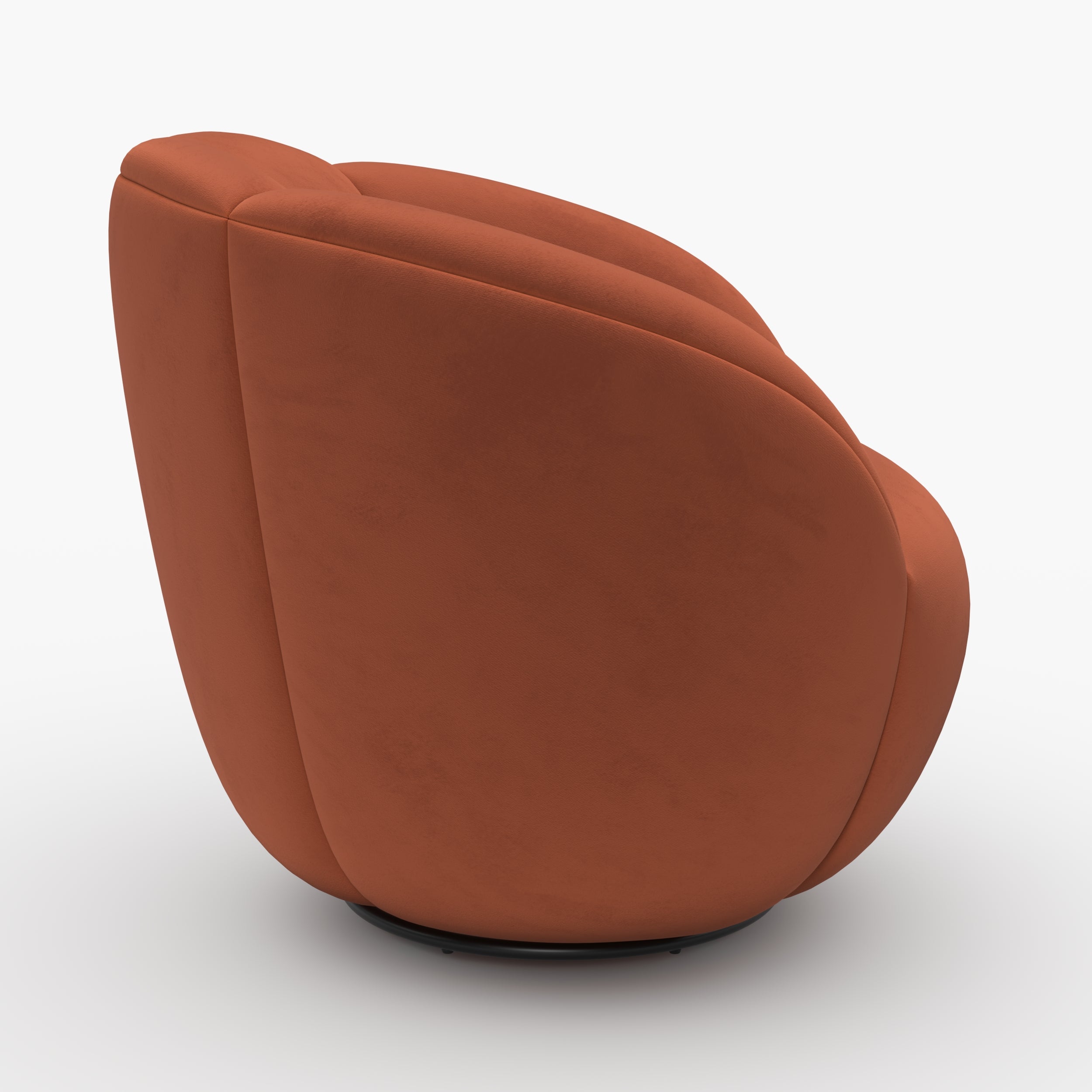 Velours rouille fauteuil pivotant Yse