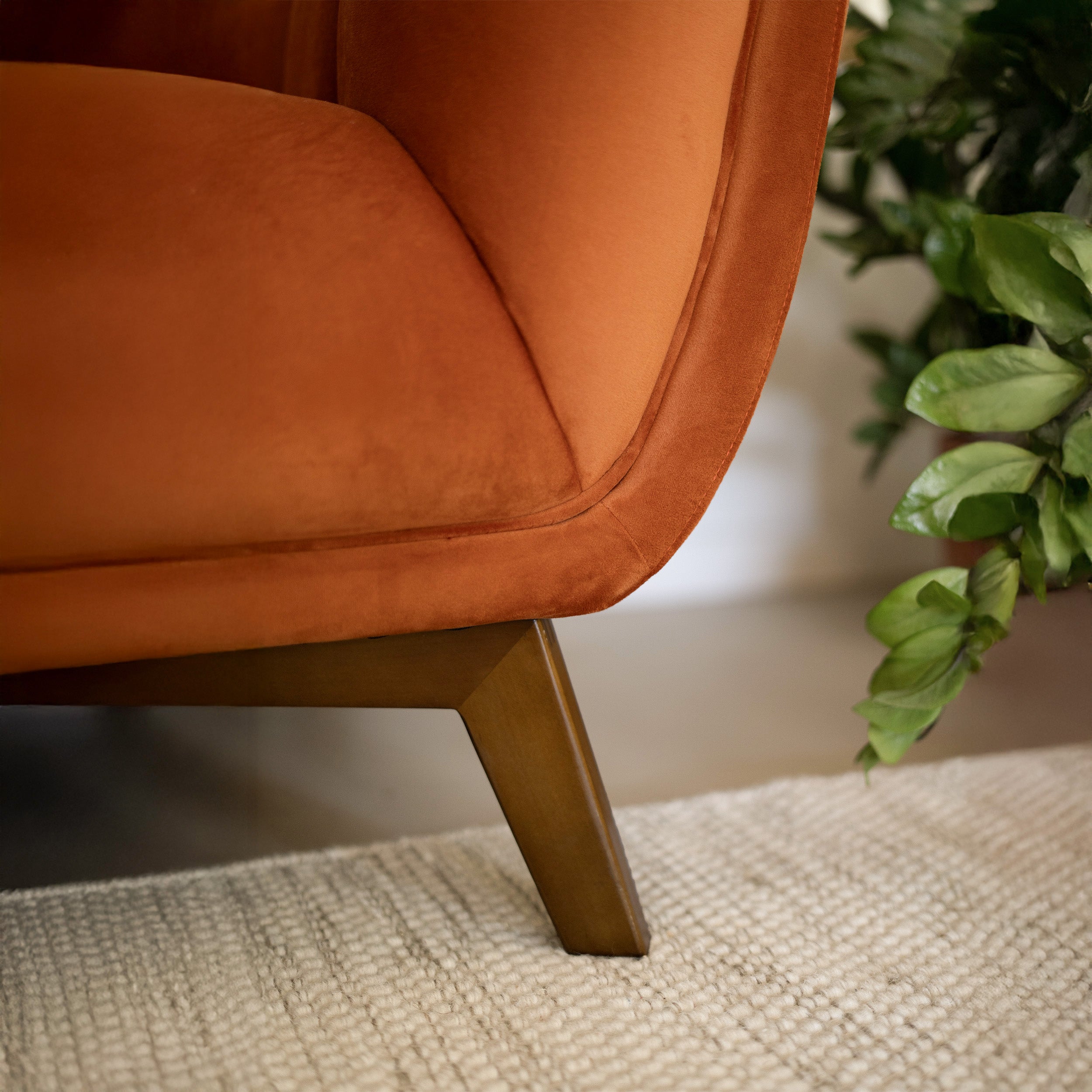 velluto terracotta arancione divano 2 posti rdv deco