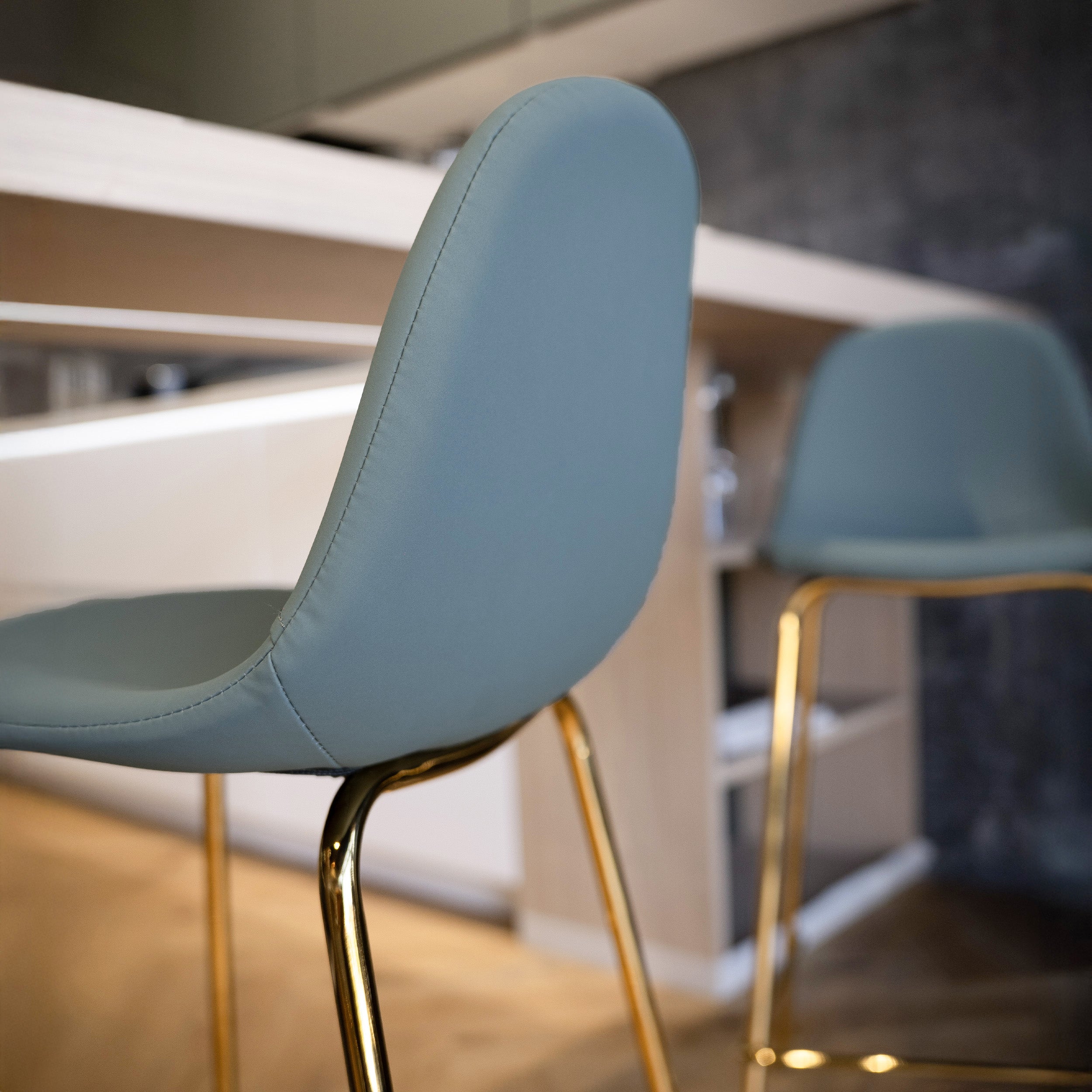 Vert olive tabouret de bar pieds dorés