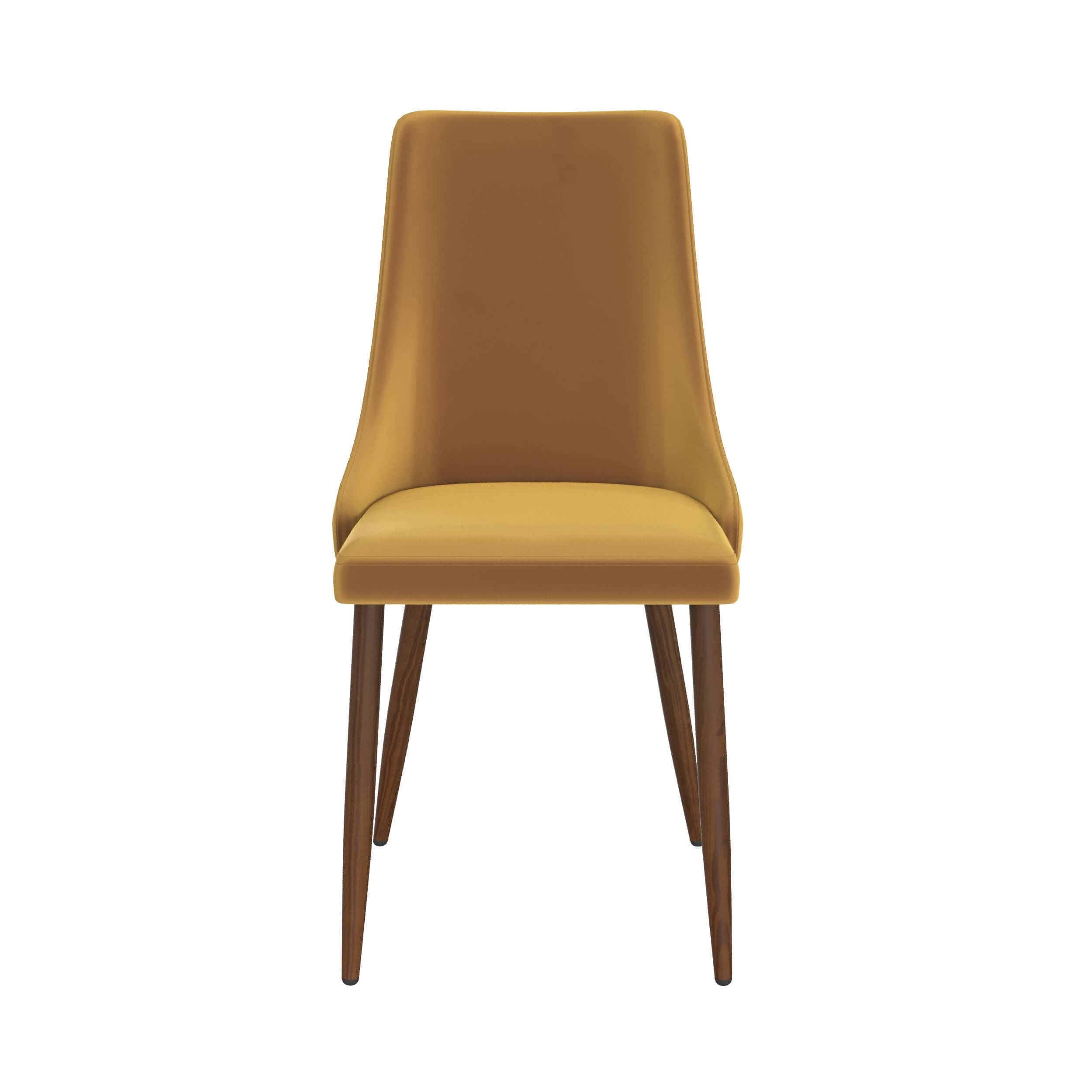 vinni sedia in velluto giallo senape con gambe in imitazione legno set di 2