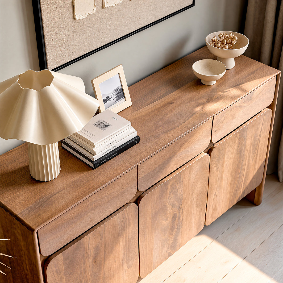 Buffet Achille en bois de manguier marron clair