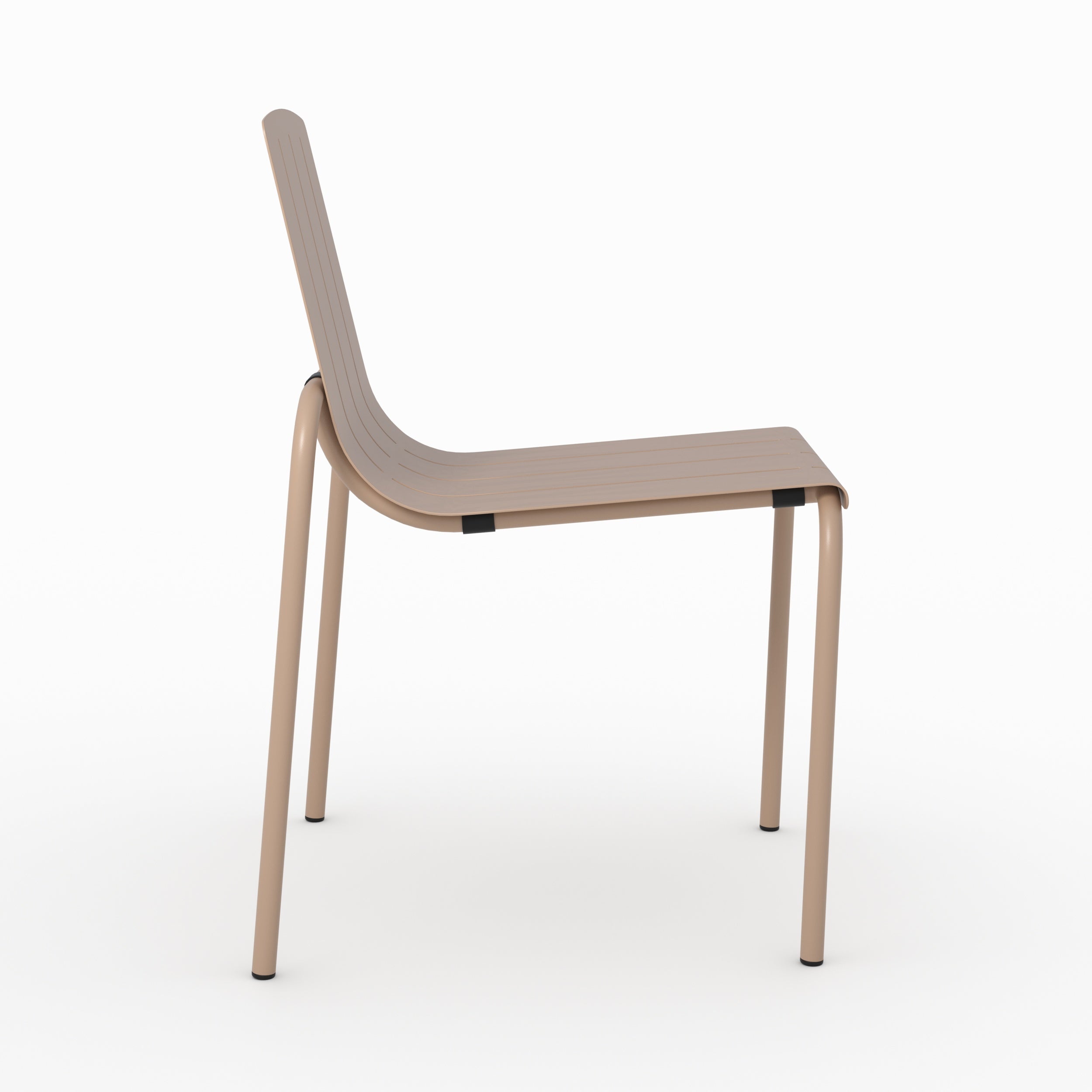 Vue ensemble lot de 2 chaises de jardin suna en métal taupe