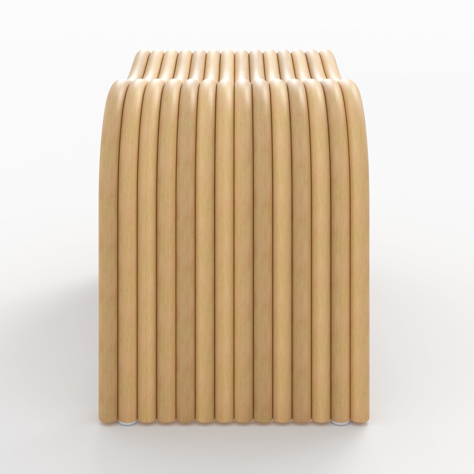 Wave tabouret rotin design naturel