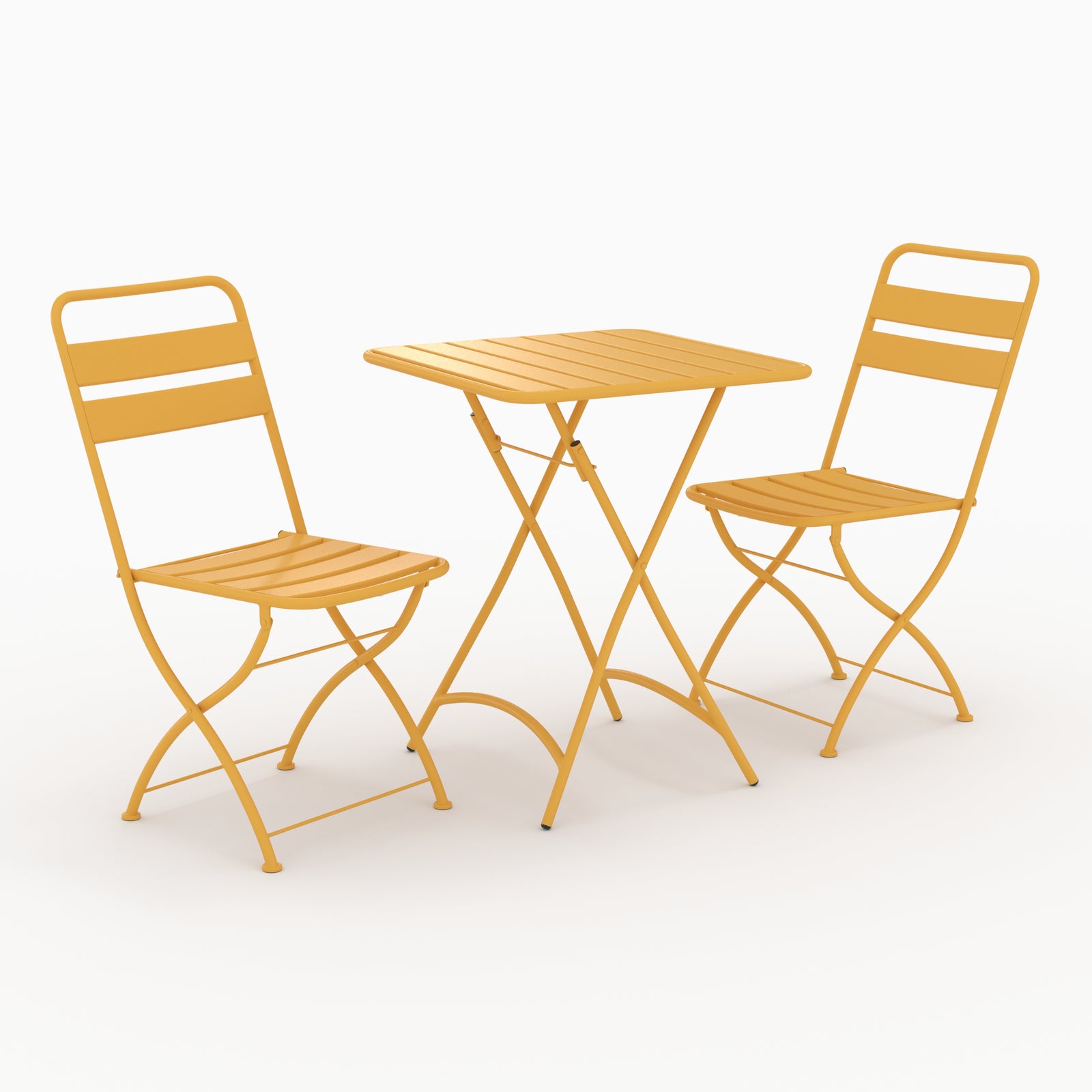 Yumi salon extérieur 2 personnes métal jaune pliant