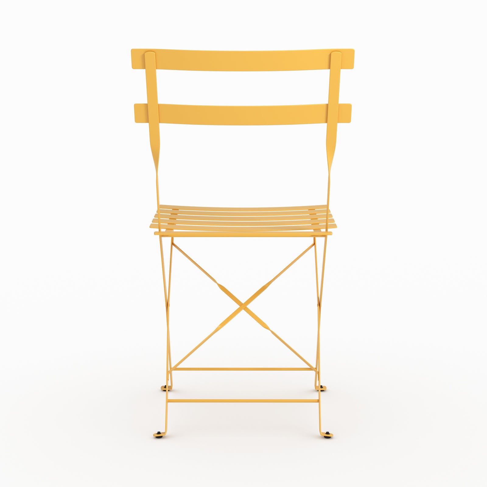 Zoom design lot de 2 chaises de jardin Kayla en métal jaune beurre pliantes