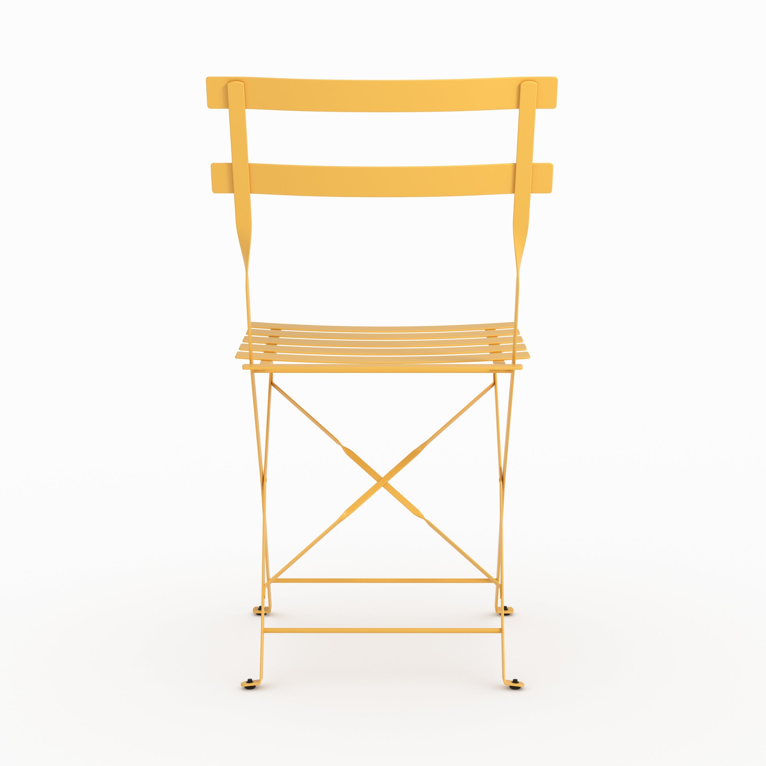 Zoom design lot de 2 chaises de jardin Kayla en métal jaune beurre pliantes