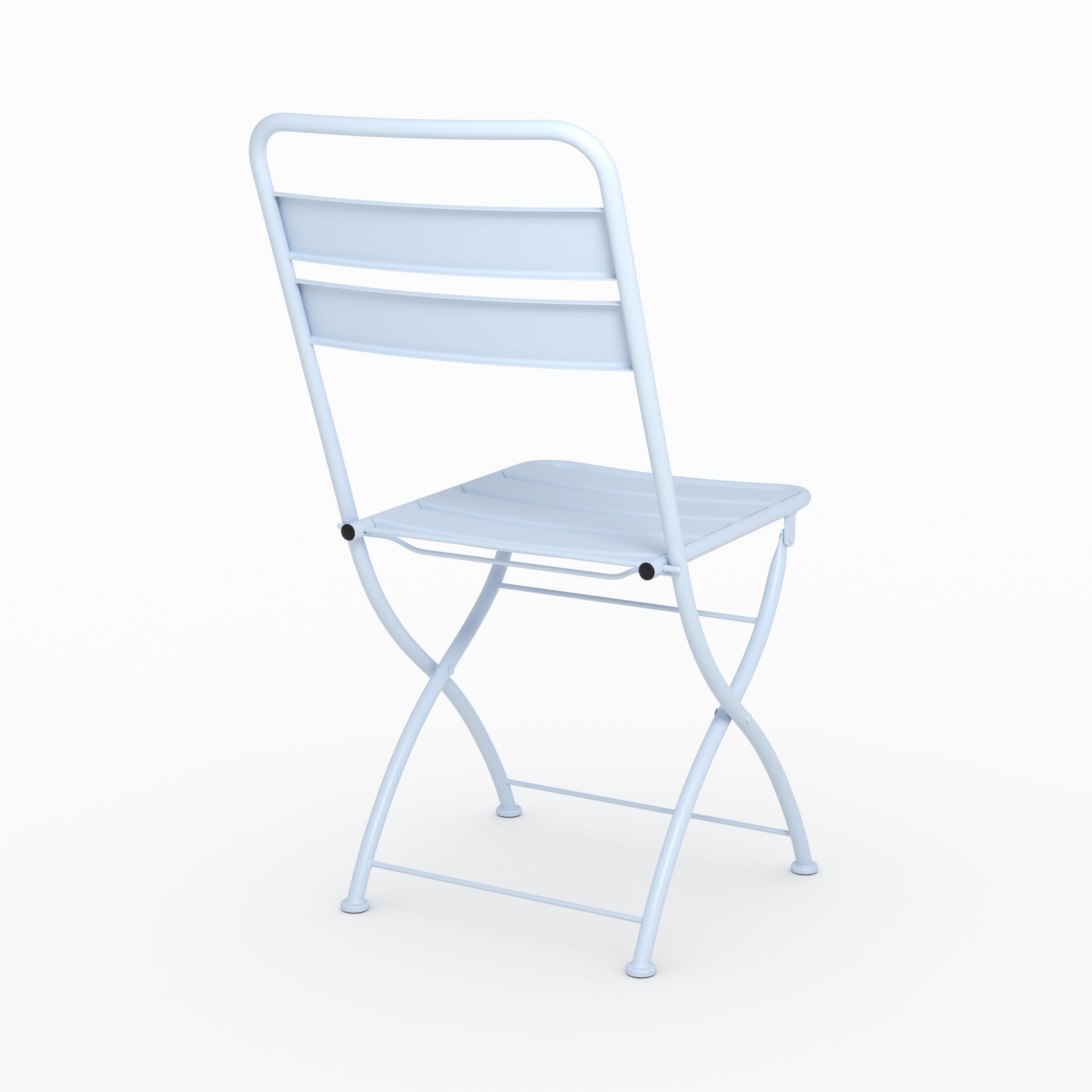 Zoom design lot de 2 chaises de jardin Yumi en métal bleu pastel pliantes