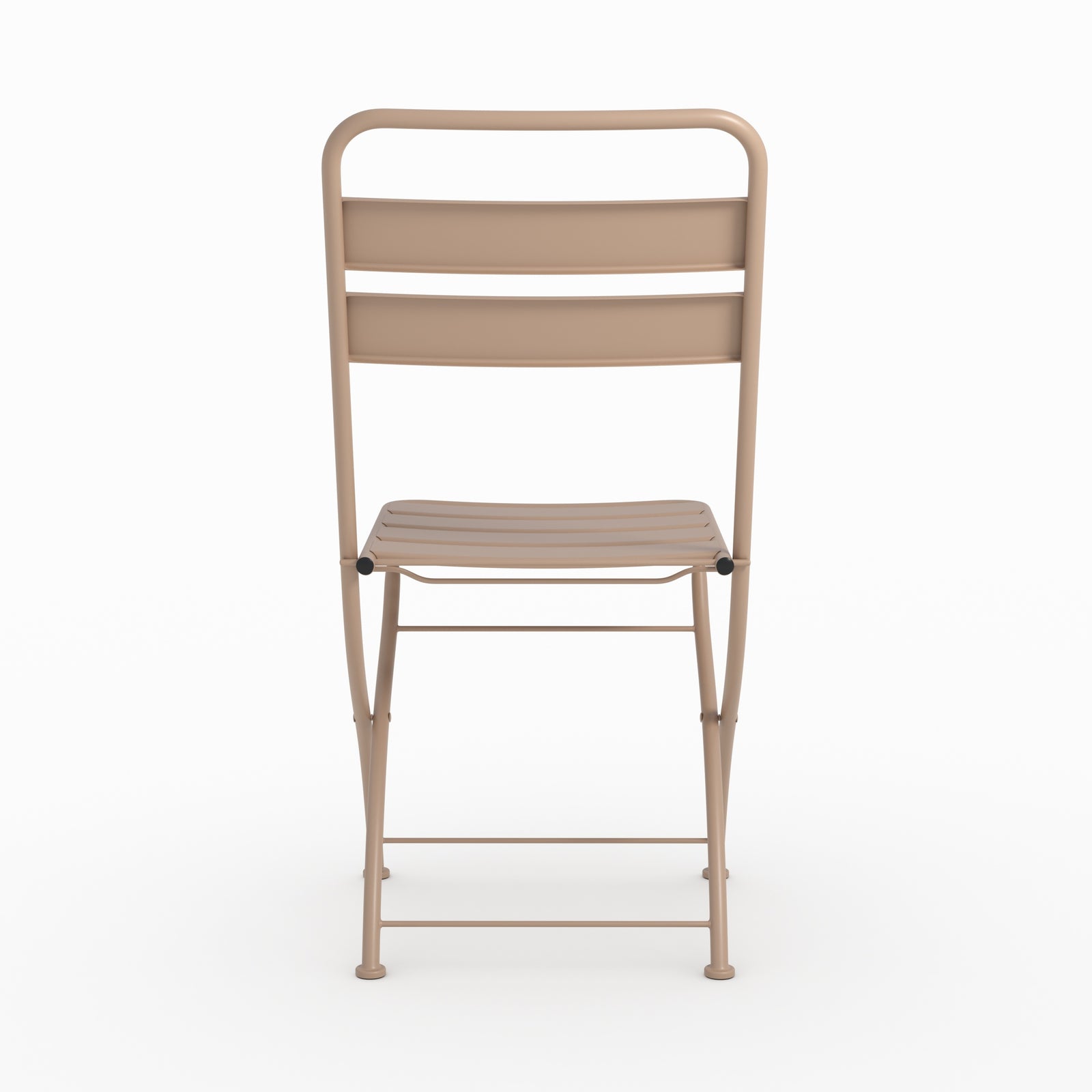 Zoom design lot de 2 chaises de jardin Yumi en métal taupe pliantes