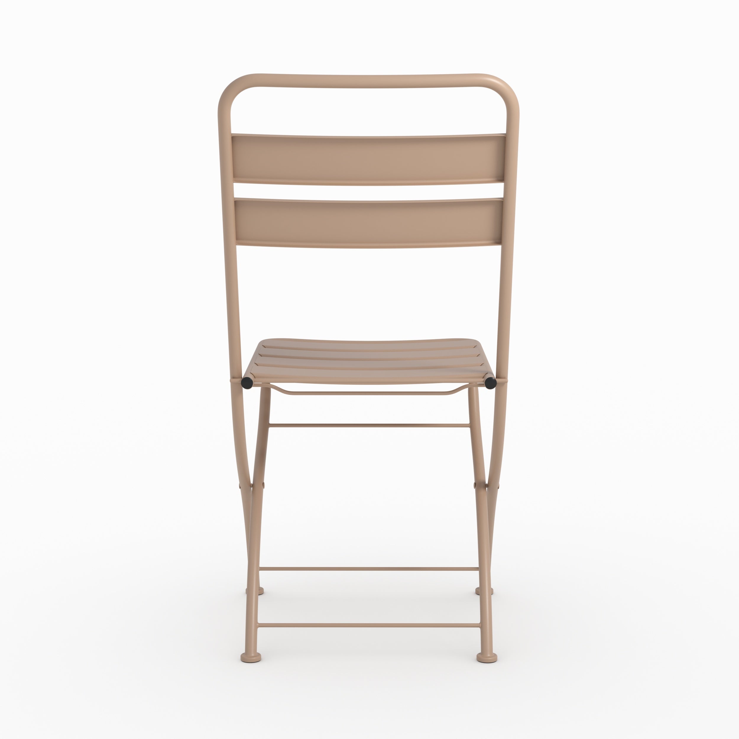 Zoom design lot de 2 chaises de jardin Yumi en métal taupe pliantes