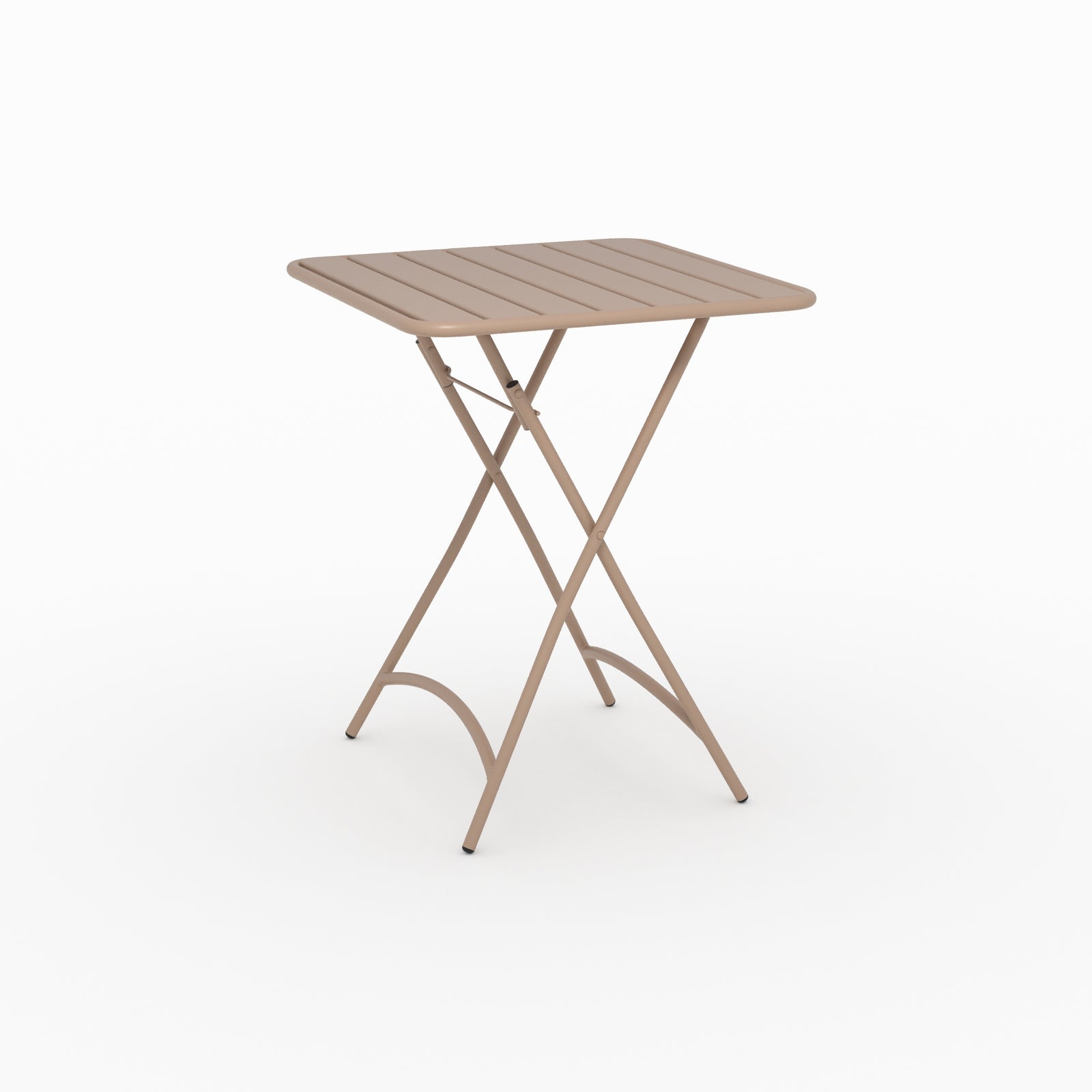 Zoom design table de jardin Yumi pliante en métal taupe 2 personnes