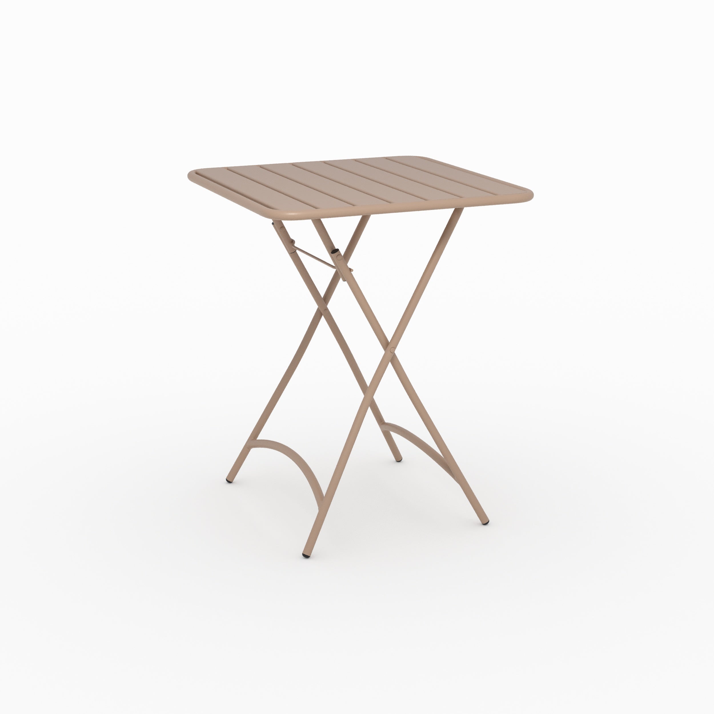Zoom design table de jardin Yumi pliante en métal taupe 2 personnes