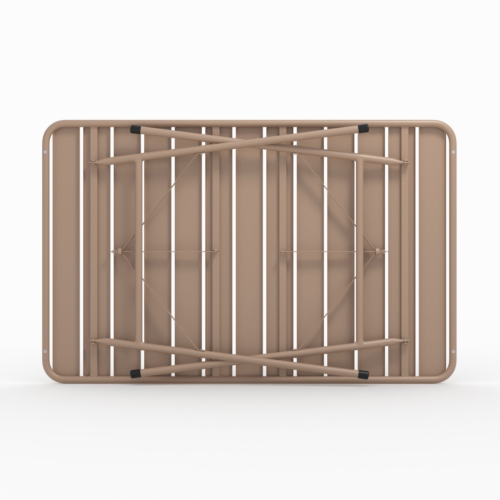 Zoom design table de jardin Yumi pliante en métal taupe 4 personnes