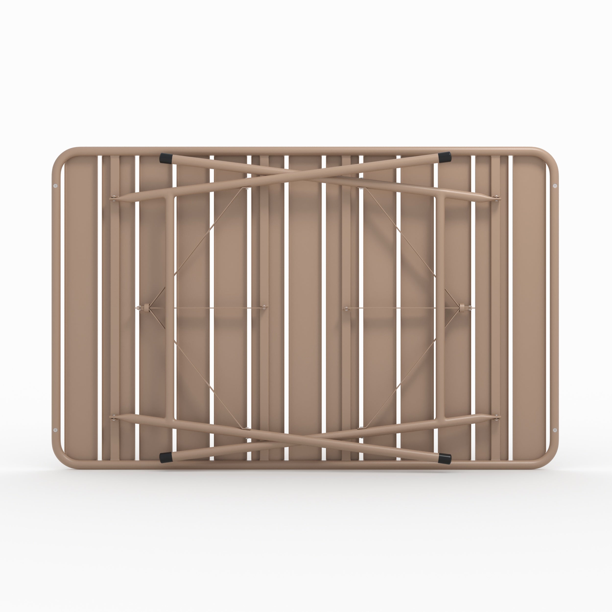 Zoom design table de jardin Yumi pliante en métal taupe 4 personnes