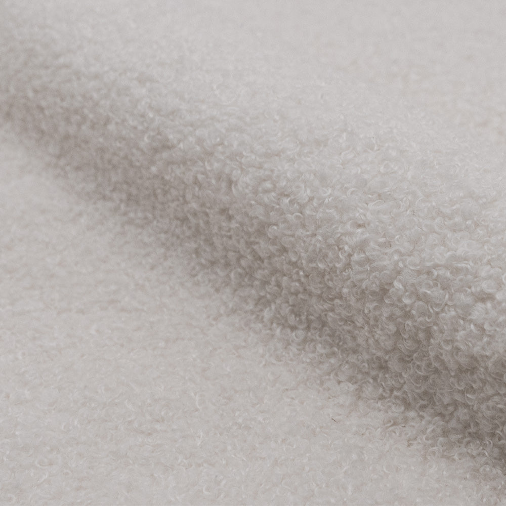 Fauteuil blanc/écru Aubin effet laine bouclette