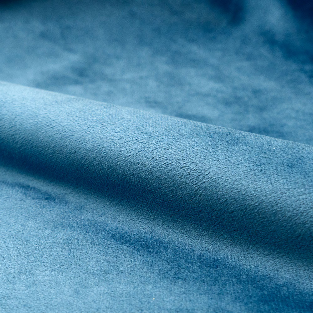 zoom materiale velluto blu cozy