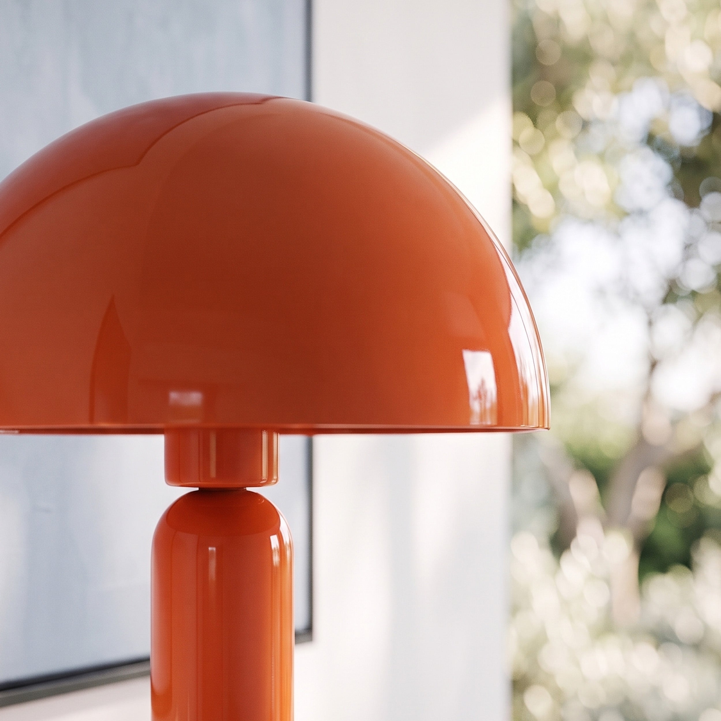 Lampe Romy en bois et métal orange
