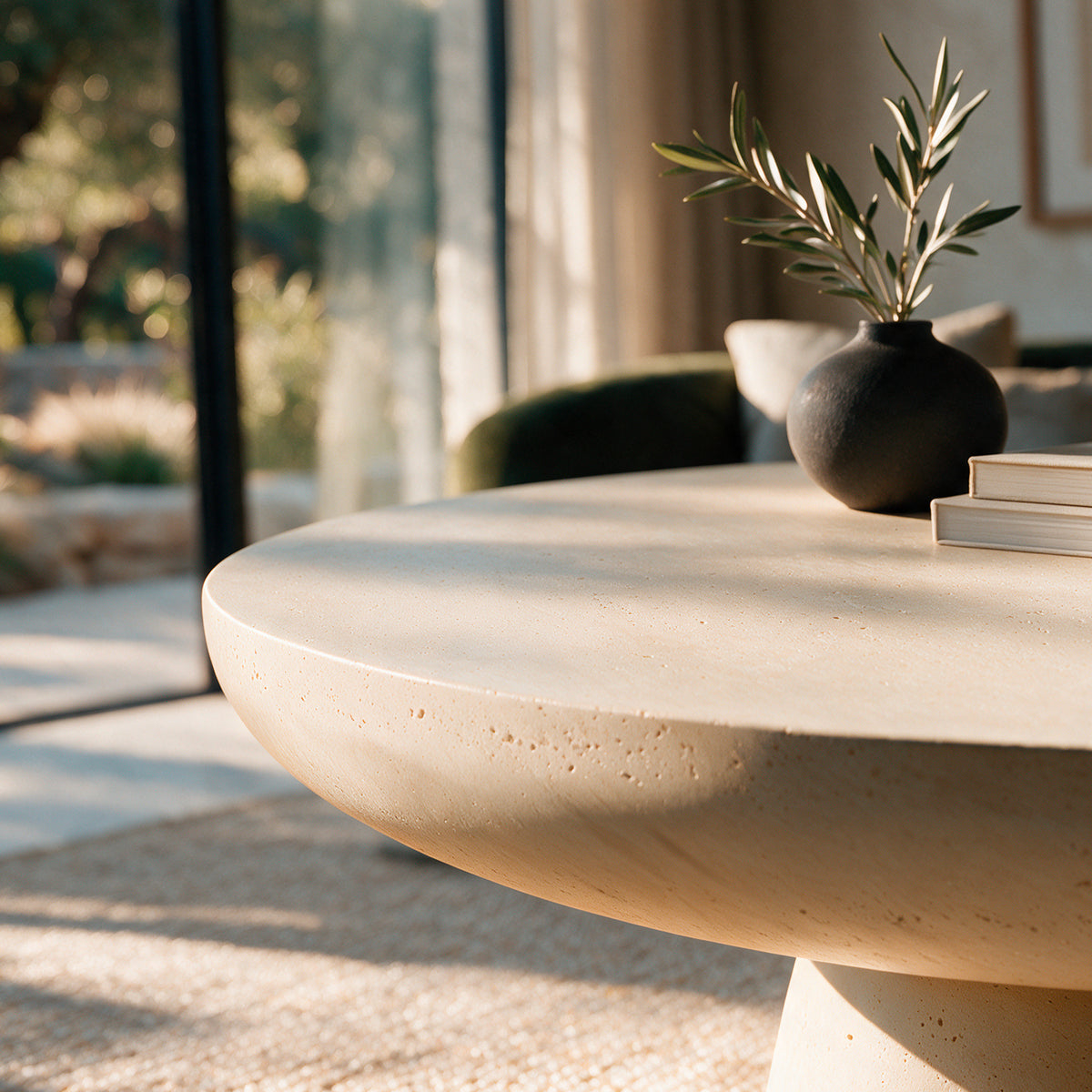 Zoom plateau béton blanc – Maison Pavane